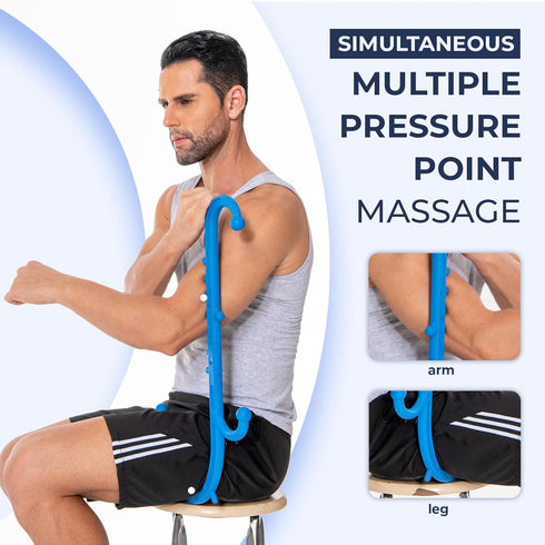 Back and Neck Massager, Full Body Trigger Point Massage Tool, Massage Stick for Pain Relief, Pressure Point Tool,
