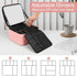 Relavel Travel Makeup Bag with LED Mirror, Waterproof Cosmetic Train Case with Adjustable Brightness, Pink