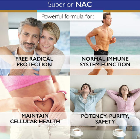 Superior Labs NAC (N-Acetyl Cysteine) Dietary Supplement with Selenium, 1,200mg, 150 Vegetable Capsules