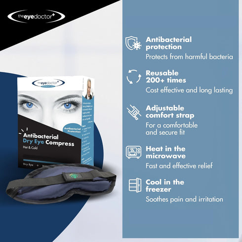 The Eye Doctor Hot Eye Compress - Essential Heat Bag for Dry Eye, Blepharitis, and MGD, Microwave Safe