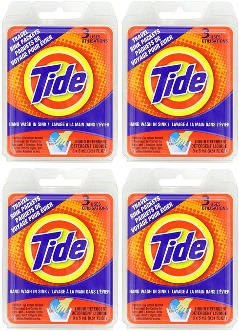 Tide Travel Sink Packets, 4 Packs of 3