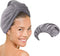 MICRODRY Ultra-Absorbent Hair Towel Wrap, Quick-Drying Microfiber Hair Care, One Size Fits All, Gray