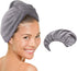 MICRODRY Ultra-Absorbent Hair Towel Wrap, Quick-Drying Microfiber Hair Care, One Size Fits All, Gray
