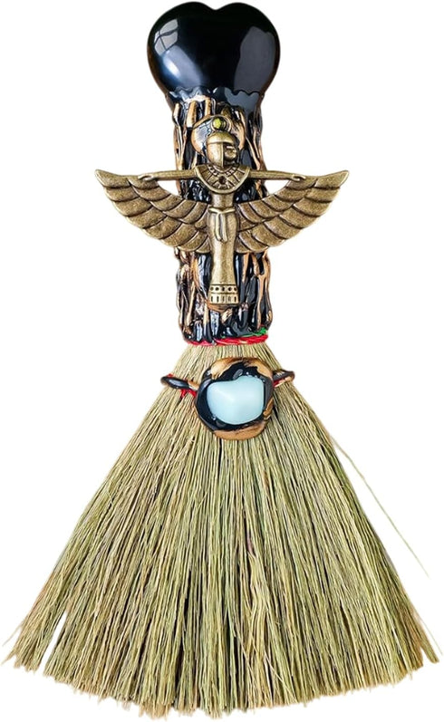 Witch Broom Halloween Crystal Witch Wiccan Altar Broom, Witchcraft Witches Pagan Altar