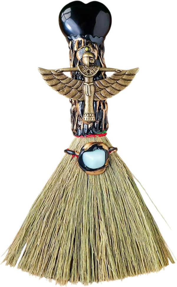 Witch Broom Halloween Crystal Witch Wiccan Altar Broom, Witchcraft Witches Pagan Altar