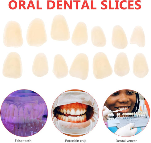 EXCEART Teeth Veneer 100 Pieces Artificial Resin Tooth Fillings, Temporary Tooth Replacements