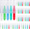50 Pieces Braces Brush for Cleaner Interdental Brush Toothpick Dental Hygiene Flosser Tool (Red, White, Green, Light