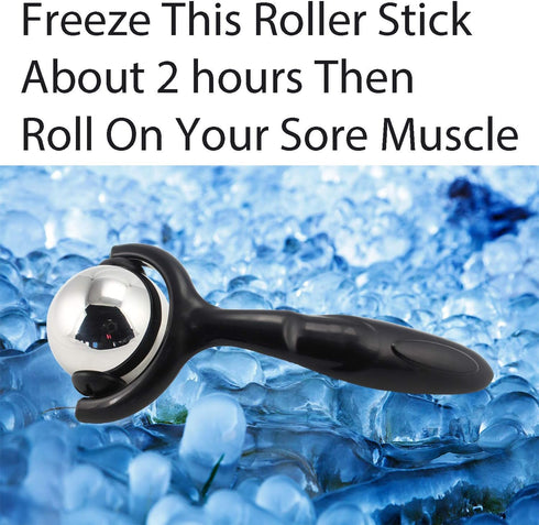 Vinyl Quote Me Roller Massage Ball - Ergonomic Handle Cold Warm Compression Temperature Keeper Stainless Steel Muscle