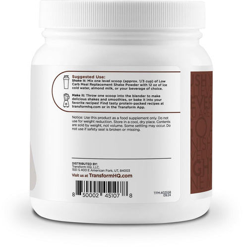 TransformHQ Meal Replacement Shake Powder (Chocolate Peanut Butter) - 7 Servings, Gluten Free, Non-GMO