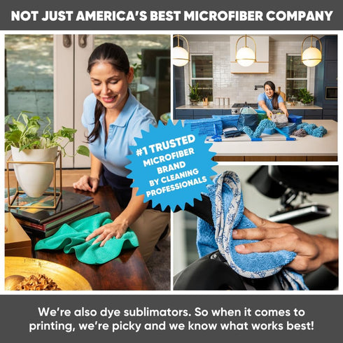 Microfiber Waffle Weave Kitchen Towels | Blue | 16 x 16 in. (6 Pack) | Absorbent, Reusable, Soft