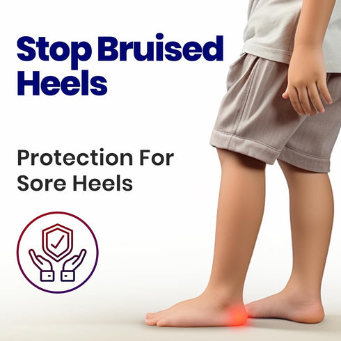Kids Heel Cups & Inserts for Sever's Disease, Heel Pain Relief, Gel Cushions for Plantar Fasciitis, Size 2-5 (1 Pair)