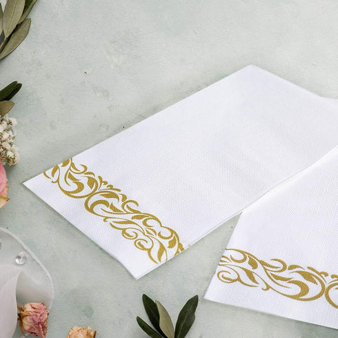Vplus 400 Pack Paper Napkins Guest Towels Disposable Premium Quality 3-ply Dinner Napkins Disposable Soft, Absorbent, Party Napkins Wedding Napkins for Kitchen, Parties, Dinners or Events(Gold) by Vplus