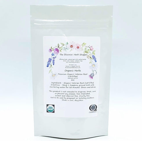 Organic Premium Valerian Root Cut Sifted - 2oz The Bloomin Herb Shoppe Valeriana wallichii Fresh Potent Tea Tincture