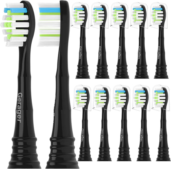 Replacement Toothbrush Heads for Philips Sonicare, Compatible with Electric Toothbrushes Handle, Snap-on System, Black,