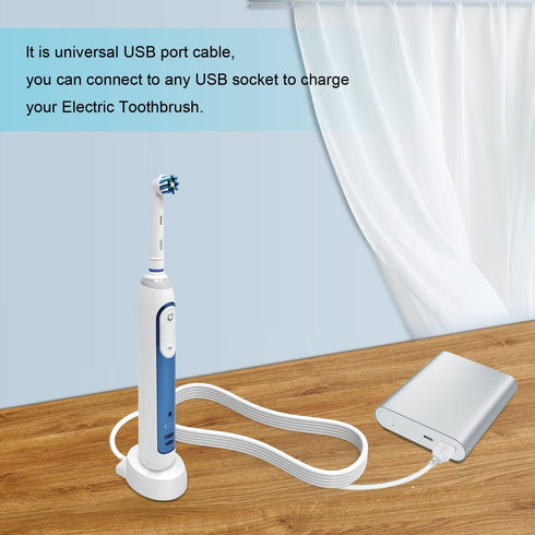 USB Electric Toothbrush Charger for Braun Oral B 3757, Replacement Waterproof Inductive Charging Base for Travel
