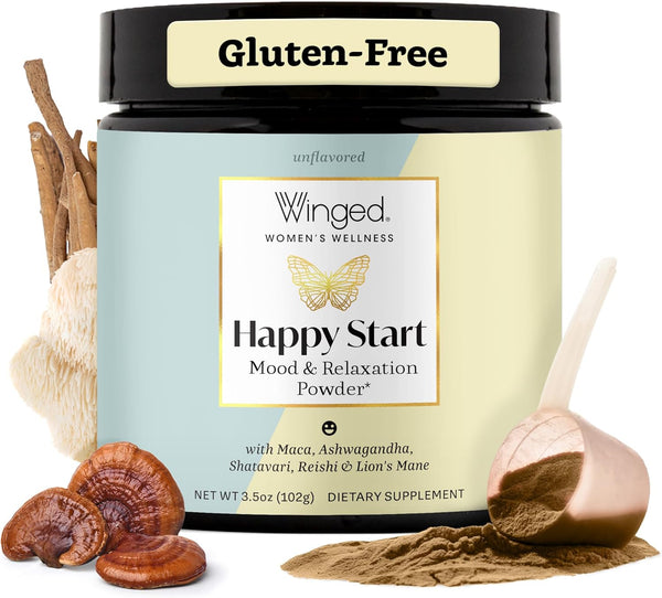 Winged Wellness Happy Start, Mood Boosting Drink Mix Powder for Women -