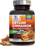 Pure Cinnamon Capsules, Certified Organic Ceylon Cinnamon, Non-GMO, Gluten-Free, 180 Capsules, Sugar Free, Sri Lanka