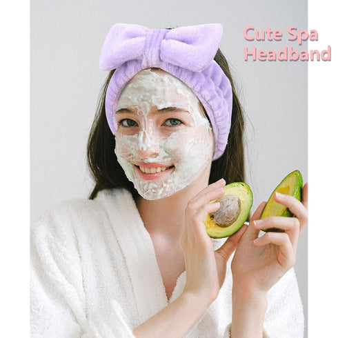 Ondder 8 Pcs Terry Cloth Spa Headband Set | Cute Makeup Headbands for Women | Face Wash and Skincare
