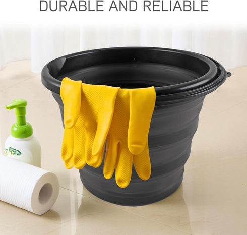 Set 2 10 SIMPLEMADE Collapsible Bucket Cleaning - Includes Foldable Buckets, Spray Bottle, Rag, Scrubbing Brush