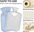 SyXIOP 2L Light Blue hot-Water Bottle with Soft Cover, Warm Water Bottle for Bed for Menstrual Cramps, Menstrual