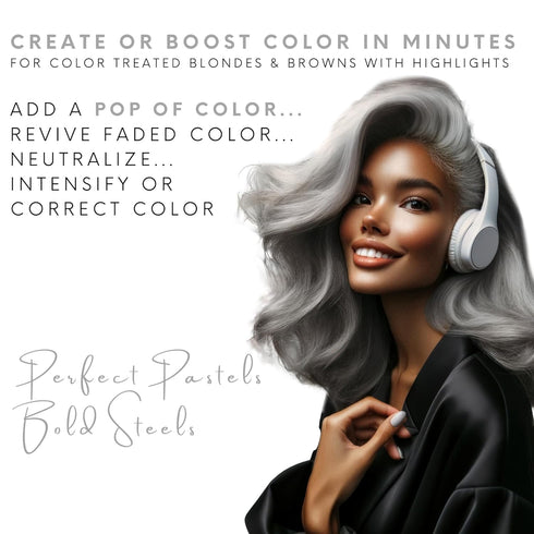 Watercolors Intense Metallic Color Depositing Sulfate & Paraben Free Shampoo, Maintains & Enhances Haircolor - Steel 8.5 oz