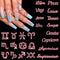 JERCLITY 24 Pieces Pink Alloy Zodiac Nail Charms, 12pcs Zodiac Signs Nail Studs, 12pcs Constellation Words Nail Charms