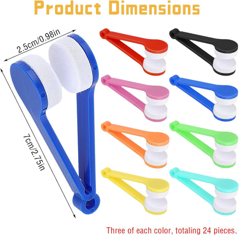 XPAPOV 24 (8 Pcs Sun Glasses Eyeglass Microfiber Spectacles Cleaner Soft Brush Cleaning Tool Mini Microfiber Glasses
