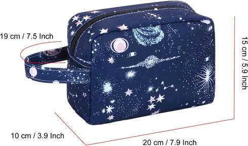 HUA ANGEL Travel Makeup Bag, Large Capacity Cosmetic Bags for Women, Waterproof Portable Toiletry Organizer with Handle