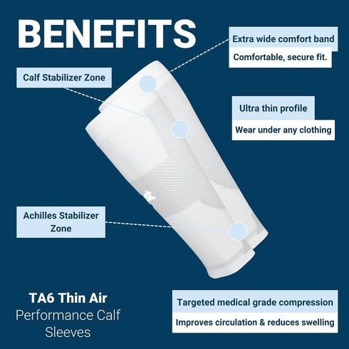 OS1st TA6 Thin Air Compression Calf Sleeves for running, maximizing airflow and relieving shin splints