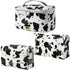 Makeup Bag Travel Toiletry Bag for Women, Cute Set of 3 Zipper Makeup Organizer, PU Leather Waterproof