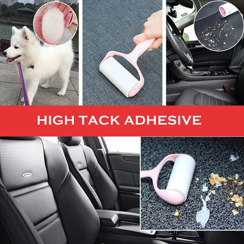 Sticky Lint Roller Kit - Pet Hair Remover with 4 Refills 240 Sheets, Lint Brush for Clothes and Carpet