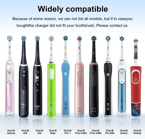 USB Electric Toothbrush Charger for Braun Oral B 3757, Replacement Waterproof Inductive Charging Base for Travel
