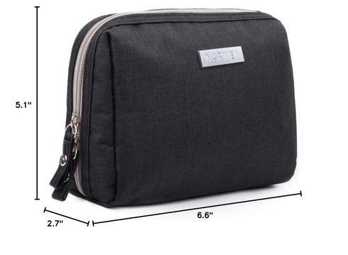 Narwey Small Makeup Bag for Purse, Mini Cosmetic Bag Travel Makeup Pouch, Cute Zipper Pouch with Compartments for Women