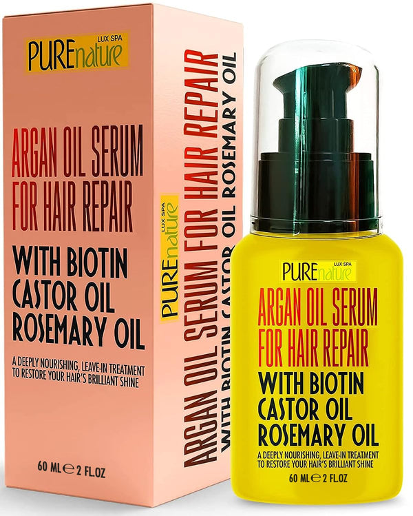 Moroccan Argan Oil Hair Serum, Rescue Frizzy and Damaged Locks, Hydrating Anti Frizz Products for Curly and Straight