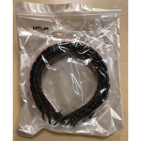 MTLEE 6 Pieces Beaded Headbands for Women - Sparkly Crystal Beaded Hair Hoop Hairbands in Multiple Colors, Christmas