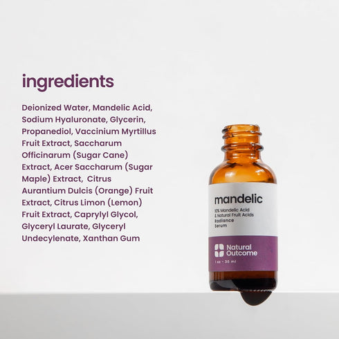 Mandelic Acid 10% Anti-Aging AHA Facial Serum with Hyaluronic Acid - Targets Fine Lines, Dark Spots, and Wrinkles, 1 Oz