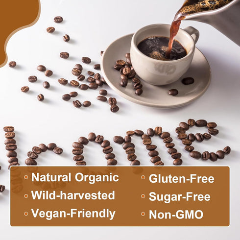 Mushroom Coffee - Lions Mane Mushroom Powder Instant Coffee with Lion's Mane, Reishi, Chaga, Cordyceps, and Turkey Tail