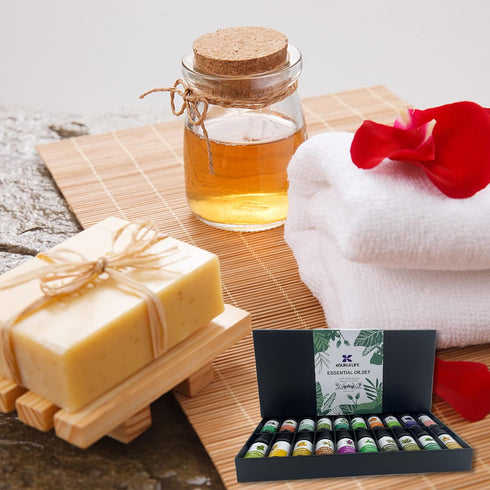 KOURUILIFE Set 20 10 ml, 100% Essential Oils for Diffuser, Aromatherapy Oils * Organic Fragrance Oil Kit