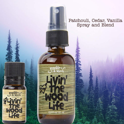 Frankie & Myrrh Livin' The Wood Life Aromatherapy Spray, Patchouli, Vanilla, Sandalwood, Cedar, 100% Pure Oils