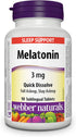 Webber Naturals Melatonin 3 mg Quick Dissolve, 90 Sublingual Tablets