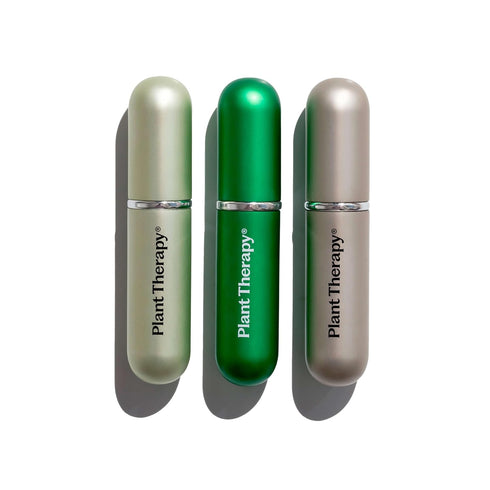 Plant Therapy Essential Oils Aromatherapy Nasal Inhaler Multi-Color Sticks, 3-Pack Portable Aluminum & Glass Inhalers