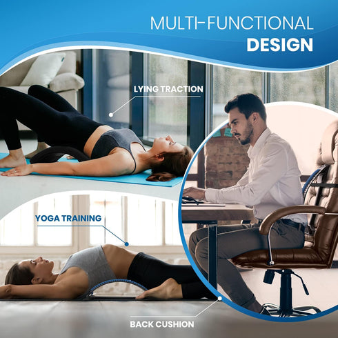 Everlasting Comfort Back Stretcher for Lower Back Pain Relief, Adjustable Spine Decompressor with Memory Foam