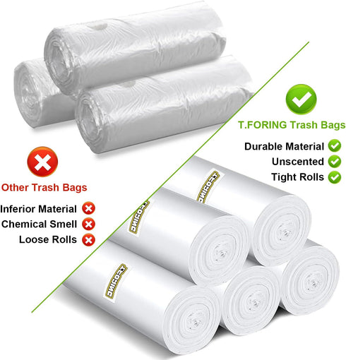 120 Count Unscented 8 Gallon Thick Clear Trash Bags, 30 Liter Strong Plastic Wastebasket Can Liners