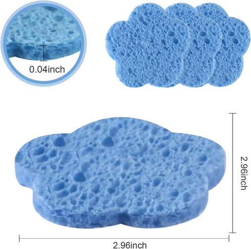 50-Count Facial Sponges, Compressed Natural Cleansing Sponges, Cute Flower Shape, Exfoliating & Reusable, Best Makeup