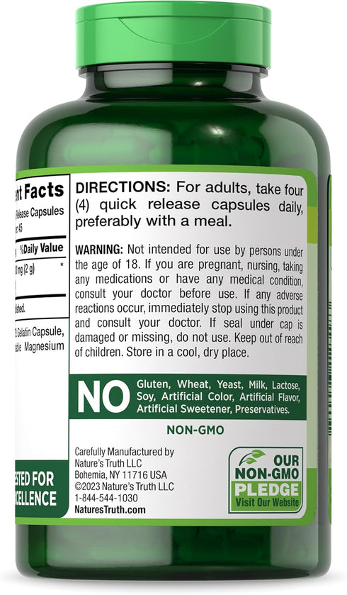 Nature's Truth Beet Root Capsules, 2,000mg, 180 Count, Non-GMO and Gluten Free Dietary Supplement