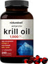NatureBell Antarctic Krill Oil 1000mg Supplement, 240 Softgels, Natural Omega-3s, EPA, DHA, Astaxanthin
