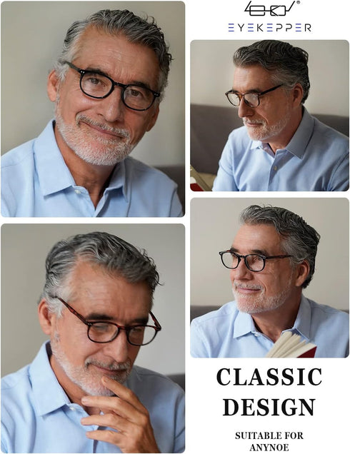 Eyekepper Blue Light Blocking Reading Glasses for Men and Women, Vintage Readers