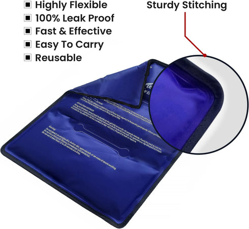 Medvice Ice Pack for Injuries Reusable - Hot & Cold Compress for Hip, Shoulder, Knee, Back Pain, Swelling, Bruises,