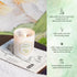 Kamria 7oz Jasmine Scented Candle with Crystals Inside, Natural Soy Wax Aromatherapy with Green Stones & Gold Flakes
