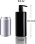 Youngever 4 Pack Empty Shampoo Pump Bottles, 24 Ounce Plastic Cylinder with Lockdown Leak-Proof Pumps